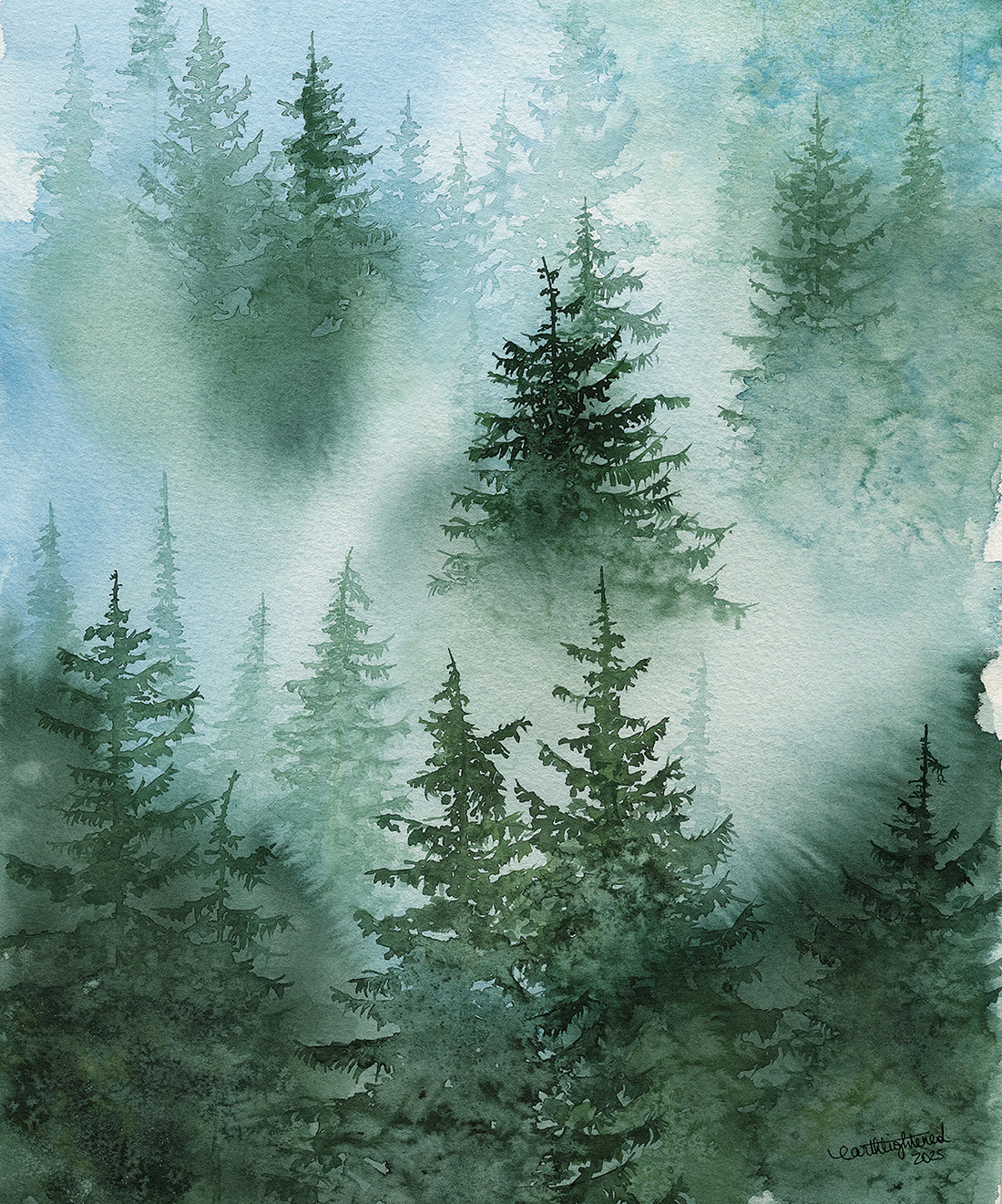 Earthlightened Eveil de velours Aquarelle 21x30 175E