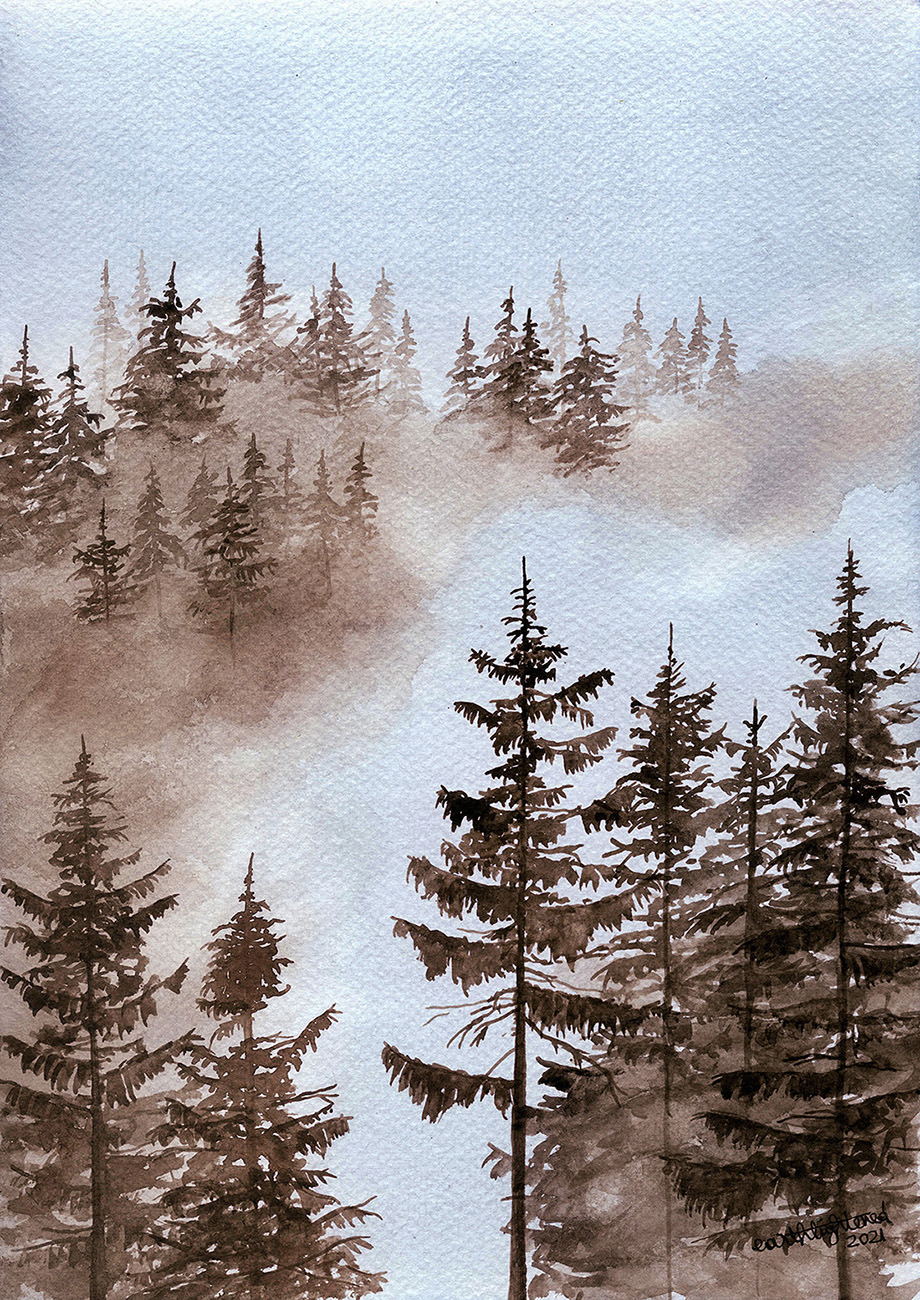 Earthlightened La quietude de lame Aquarelle 21x30 170E