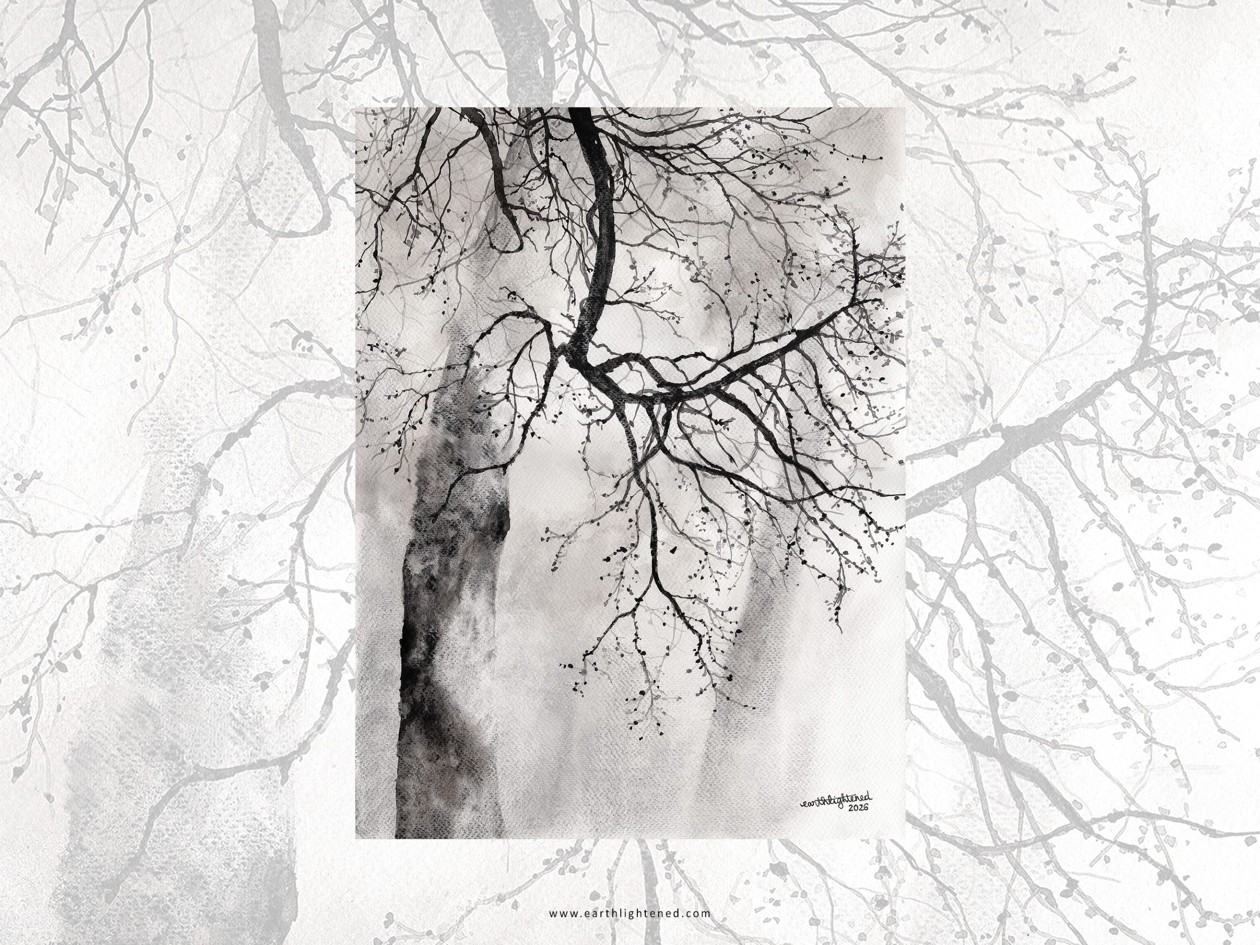 Peinture originale à l'aquarelle Révélations de l’invisible – Oeuvre originale – Aperçu