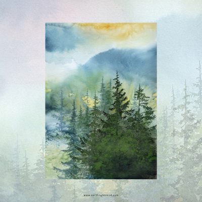 Peinture originale à l&rsquo;aquarelle – Coeur de jade