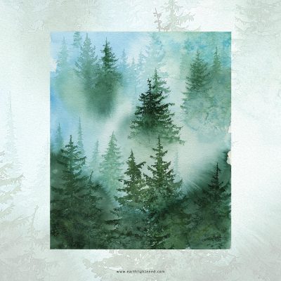 Peinture originale à l&rsquo;aquarelle – Éveil de velours