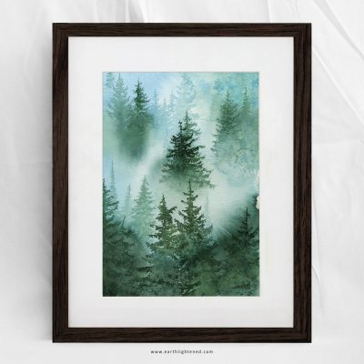 Peinture originale à l&rsquo;aquarelle – Éveil de velours