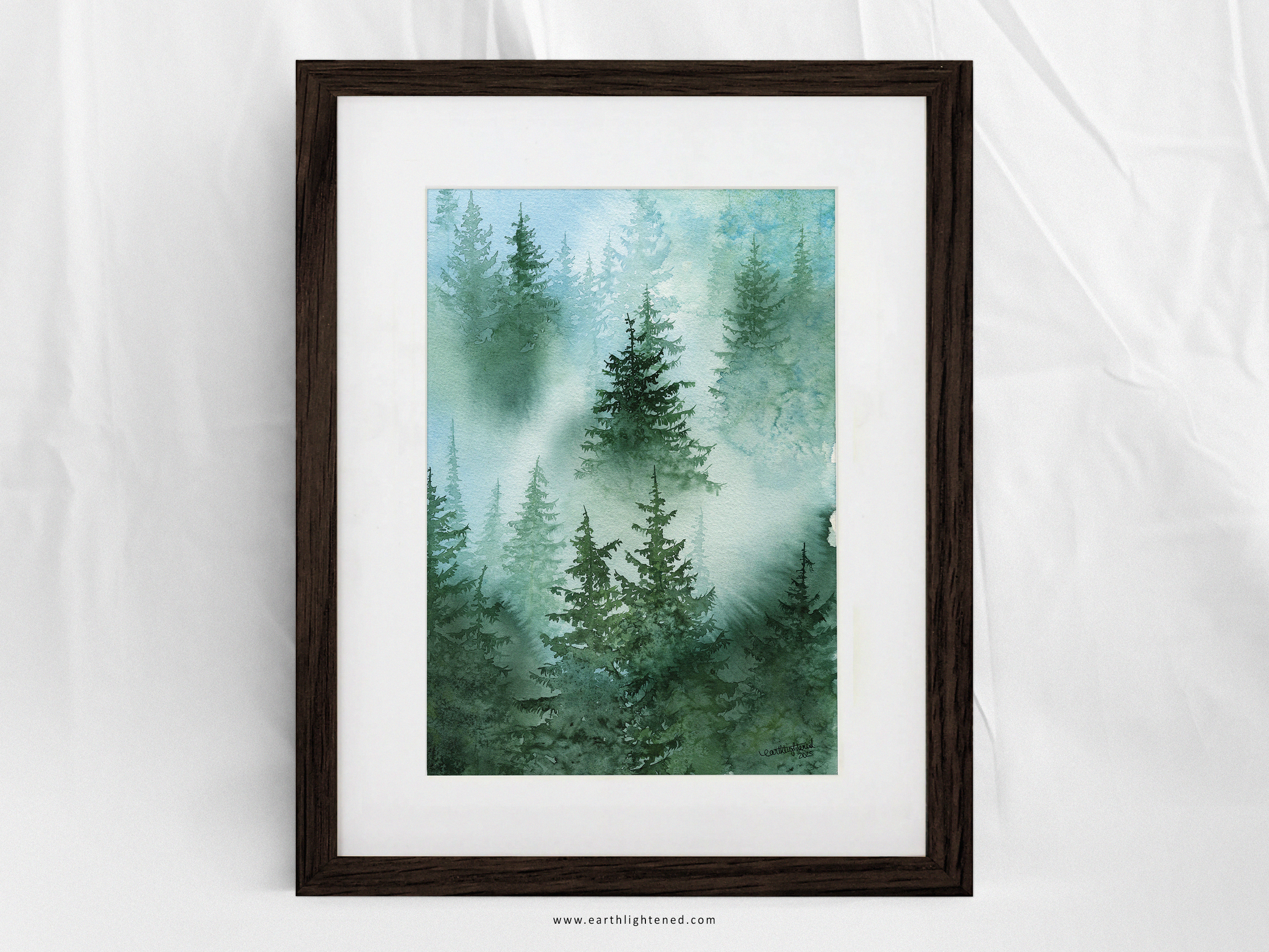 Peinture originale à l'aquarelle Éveil de velours – Oeuvre originale