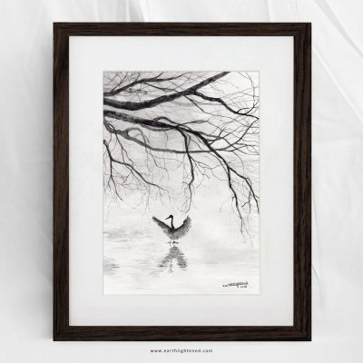 Peinture originale à l&rsquo;aquarelle – Là où la lumière se pose