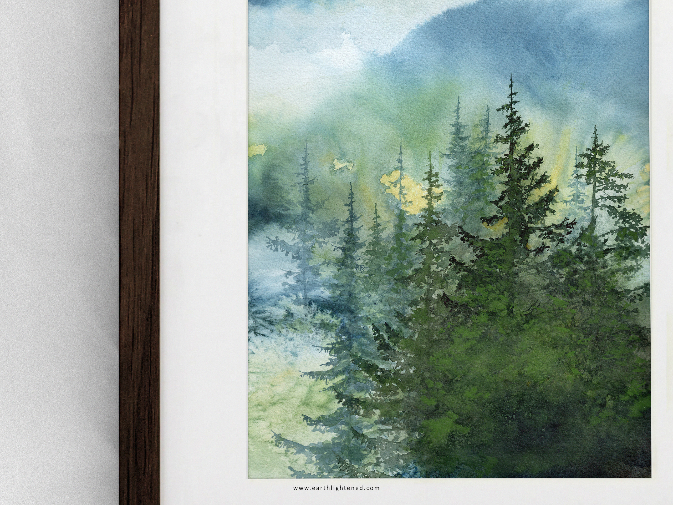 Peinture originale à l'aquarelle Coeur de jade – Oeuvre originale – Détails