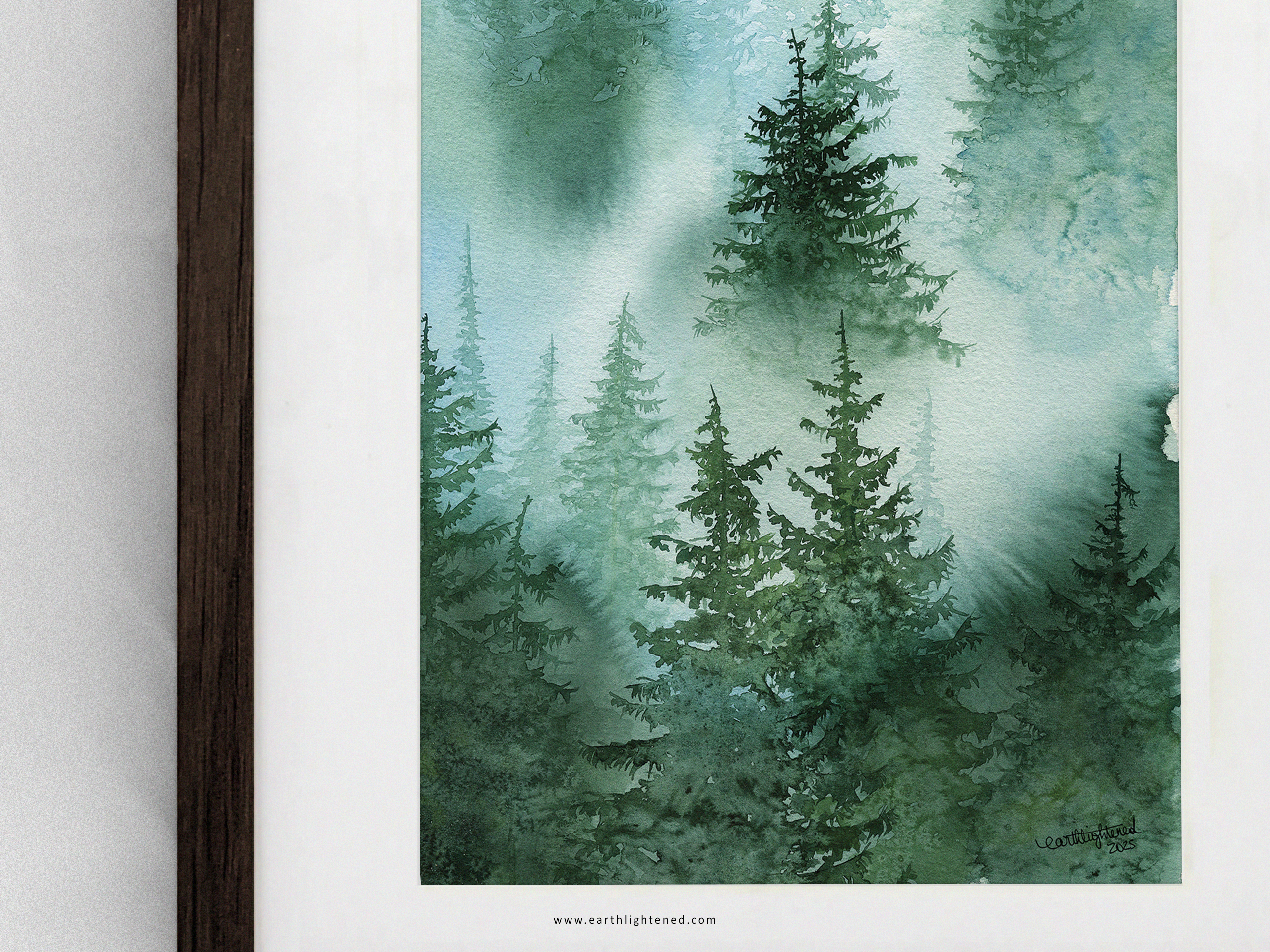 Peinture originale à l'aquarelle Éveil de velours – Oeuvre originale – Détails