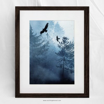 Peinture originale à l&rsquo;aquarelle – Vol suspendu